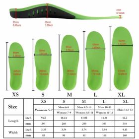 Orthotic Shoe Insoles Inserts Flat Feet High Arch Support For Plantar Fasciitis (Option: Large)