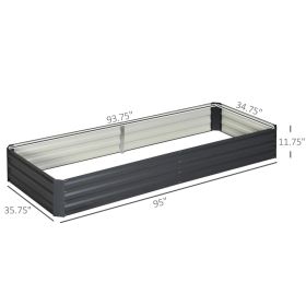 Galvanized Raised Garden Bed, Easy DIY And Cleaning For Growing Flowers, Herbs, Succulents, Gray (Option: Gray)